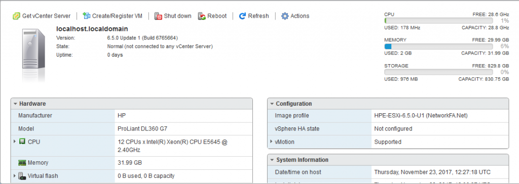 vmware vsphere 6.5 hpe